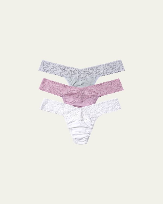 3-Pack Holiday Low-Rise Lace Thongs